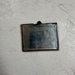 Vintage Leather Handbag Art Deco Floral Embossed Kiss Lock Clutch Purse Brown Photo 5