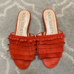 Sole Society Red Sandals with Ruffle Detail and Open Toe Photo 1