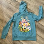 Disney Joey Chou  Parks Mickey Mouse Castle Train Blue Zip Up Hoodie - Women's M Photo 4