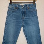 Levi's Medium Wash Structured Denim Wedgie Fit Jeans with Smiley Face Patch Photo 1