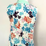 Annie Griffin Colorful Floral Sleeveless Silk Blouse Top Photo 3