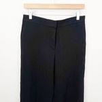 Ann Taylor  | Elastic Waist Ankle Pants Trousers Black Lace Hem | Medium Petite Photo 2