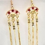 Japanese Fan Earrings Gold Photo 0