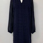 CAbi  Harlequin Purple Shirtdress Black Diamond Print Sheer Sheath Dress Photo 0