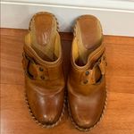 Frye  Women’s Charlotte Ring Brown Distressed Heeled Clogs Mule Shoes Size 5.5 Photo 1