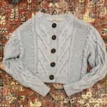 Free People Fireside Blue Cable Knit Cardigan Photo 0