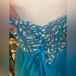 NWT Narianna Corset Back Strapless Blue Tulle Babydoll Dress M Green Size M Photo 11