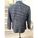 Talbots Navy Boucle Tweed Ruffle Trim Blazer Photo 2