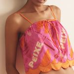 Farm Rio Printed Scallop-Hem Swing Cami Top, Size L Photo 0