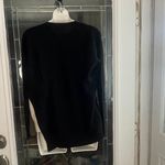 DKNY Pure Merino Wool/Silk/Cash mere Crewneck Sweater Black & Tan Layered Small Photo 2
