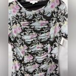 Topshop NWT  Y2K WhimsyGoth style Floral ruched Mesh Mini Dress size medium 8-10 Photo 2