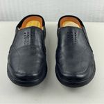 Clarks Clark’s Unstructured Black Leather Slip-On Loafers Women’s Size 10 Comfort Shoe Photo 1