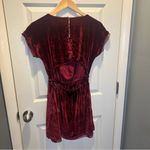 Talula Aritzia maroon velvet cutout back dress Photo 3