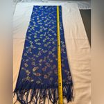 Pashmina Scarf made‎ in Turkey, Blue and Gold Photo 2