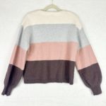 Sundays By We Are Sundays Angora Stripe Sweater Size Small Crewneck Eyelash Pink Photo 1