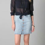 AG Adriano Goldschmied  womens Lula braided light wash denim pencil skirt Photo 2