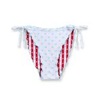 Wild Fable   Women's Heart Print Reversible Ruffle Edge Low Rise High-Leg Cheeky Side-Tie Bikini Bottoms,m- Red, White & Blue Photo 3