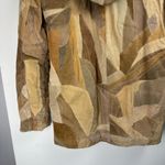Y2K Leather Patchwork Penny Lane Jacket Coat Sz Large Tan Brown Hooded Photo 13