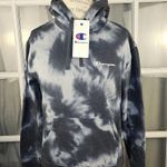 Champion NWT  Womens Blue Grey Tie Dye Hoodie‎ Small Photo 0