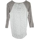 Wilfred  Free Women's‎ Gray White Baseball Tee Top Henley Size S 3/4 Sleeve Photo 1