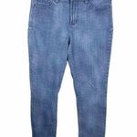 NYDJ Skinny Fit Blue Denim Jeans Snakeskin Fish Scale Print Women's Size 6 Photo 0