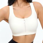 Buffbunny Collection  High Impact Zip Sports Bra Ivory Photo 0