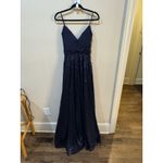 La Femme  27747 navy blue All Over sequin empire waist Blue Size 4 Photo 2
