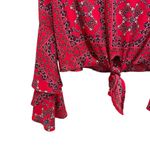 Altar'd State Altar’d State Mackenzie Boho Bandana Tie Front Bell Sleeve Blouse Size Medium Photo 2