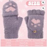 Taupe and Pink Cozy Fingerless Gloves with Paw Print Photo 3