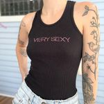 Victoria's Secret Vintage Y2K Victoria’s Secret Very Sexy Rhinestone Ribbed Tank Top Photo 1