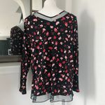 Lane Bryant Top Floral Lace Mesh Lace Trim Sweatshirt Plus Size 14/16 Photo 4