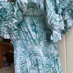 Skylar + Madison  Green leafy print with ruffles dress S Photo 2