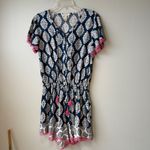 Matilda Jane  Boho Tribal Print Romper Dress Blue Pink Tassels Drawstring M Photo 1