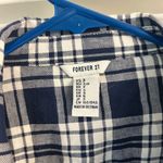 Forever 21 Navy & White Plaid Button Down Shirt Women’s | 100% Cotton EUC Photo 1