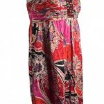 Red Ruched Cocktail Sundress with Spaghetti Straps Size 6 Photo 1