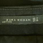 ZARA Black Jacquard Floral Embroidered Zip Up Casual Mini A-Line Skirt Size M Photo 4