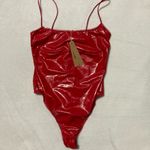 SKIMS Red Vinyl Bodysuit XS Photo 3