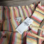 American Eagle  Outfitters Women's Striped Mini Skirt Size S Tie Belt Waist Linen Photo 4