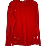 Nike  Dri-Fit Quarter Zip Hoodie Pullover Women's Size Medium Red Hooded Active Photo 0