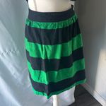 Banana Republic  Black and Green Striped Mini Skirt Photo 1