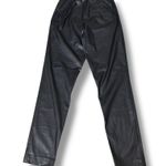 French Connection NWT  Black Faux Leather Straight Leg Pants | Size 8 Photo 3