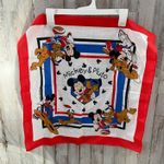 Disney Vintage 1980's Mickey and Pluto Bandana Handkerchief Walt Made In USA Photo 0