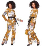 Who What Wear  Long Sleeve Wide Leg Floral Print Jumpsuit Romper XXL Photo 1