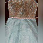 MAY QUEEN WOMEN’S BEADED BATEAU SWEETHEART LONG PROM DRESS AQUA MQ1293 Sz 8 NWT Blue Photo 14