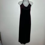 Jessica McClintock  Gunne Sax Vintage low back Dark Red Maroon Velour Dress sz 9 Photo 0