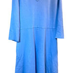 Lands’ End Women‎ Long Sleeve Dress Light Blue Size 10/12 Vee Neck Size M Photo 0