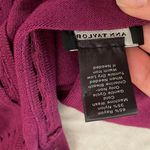 Ann Taylor Plumb Color 3/4 Sleeve Scoop Neck Lightweight /Cutout Knit Sweater XS Photo 6