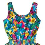 Vintage Dress Small Tropical Retro Swing 80s does 50s Vacation Cruise Pinup Boho Yellow Photo 2