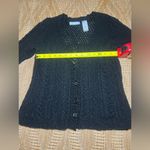 JH Collectibles Vintage Women's Black Crotchet Knit Cardigan, Size L Photo 5