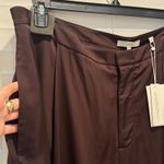NEW Vince Pleated Wide Leg Dress Pants office Chocolate Brown Size 18 *flaw Photo 2